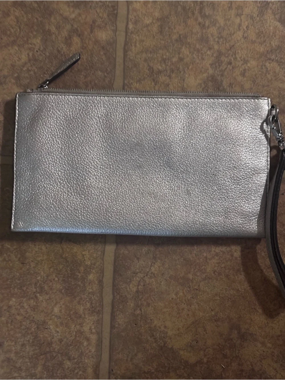 Michael Kors Gray Metallic Interior Wristlet
